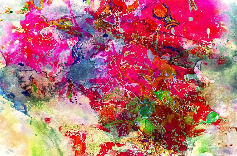 Abstract Multi Floral Digital Art by Carrie OBrien Sibley