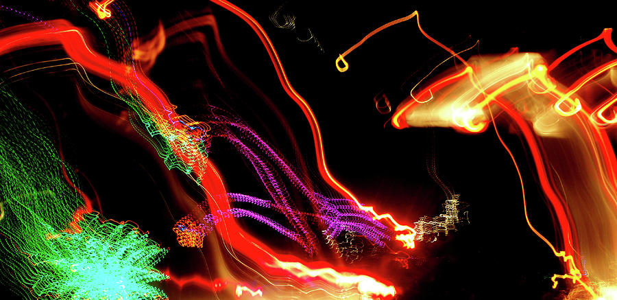 Christmas Photograph - Abstract Neon Lights by Jera Sky