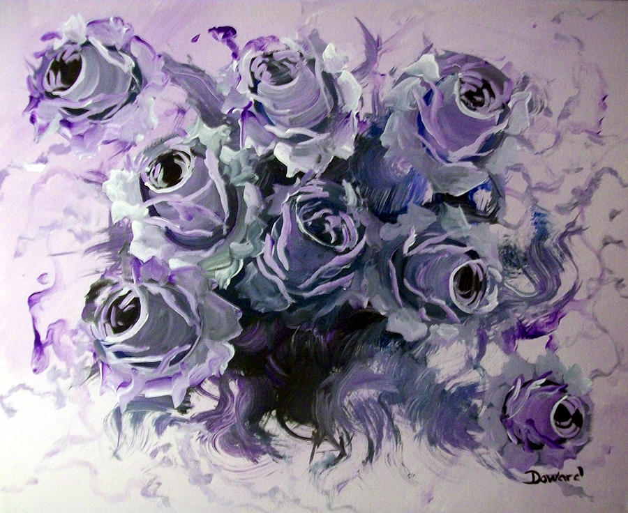 Abstract Roses Bouquet Painting by Raymond Doward