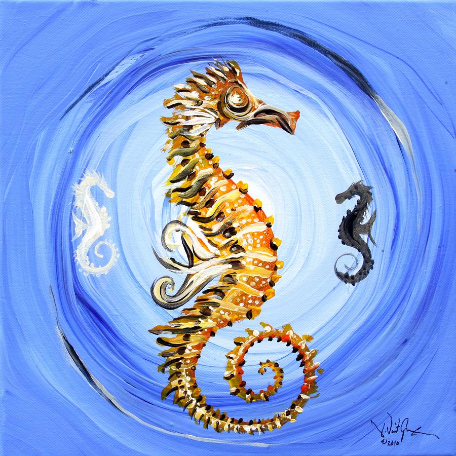 Abstract Sea Horse Painting by J Vincent Scarpace