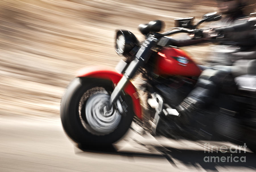 Abstract Slow Motion Biker Riding Motorbike Photograph By Anna Om
