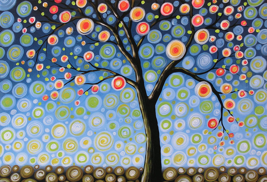 Abstract Tree Midnight Tree Painting by Amy Giacomelli