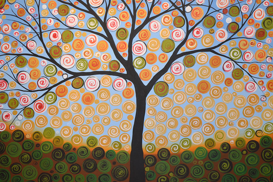 Abstract Tree Painting Sunny Day Painting by Amy Giacomelli