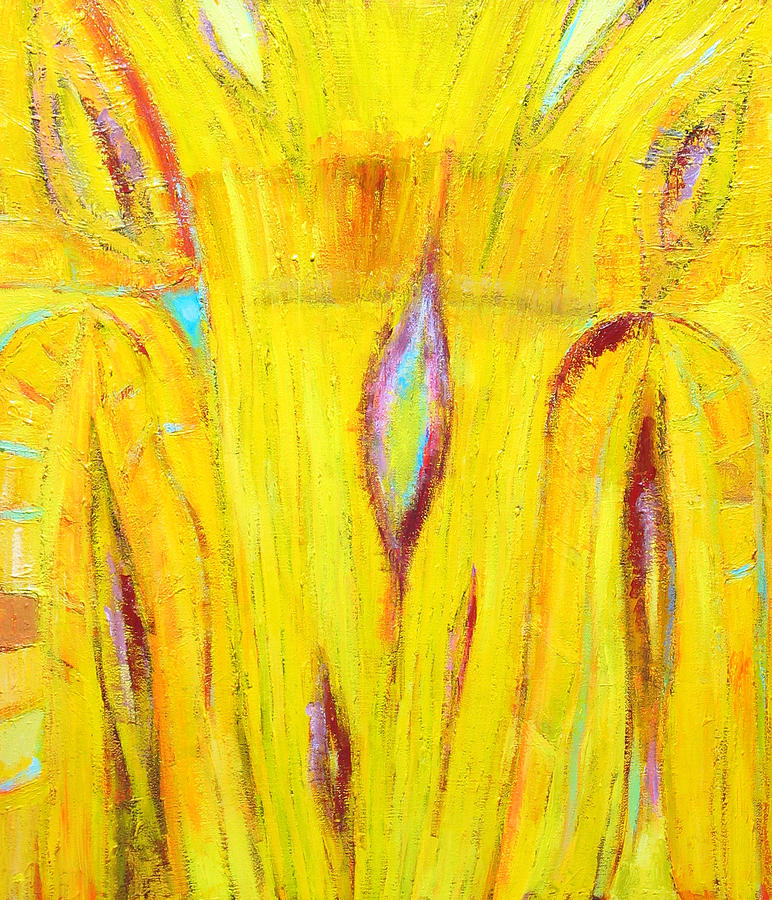 Pattern Painting - Abstract Yellow Wood Grain by Kazuya Akimoto