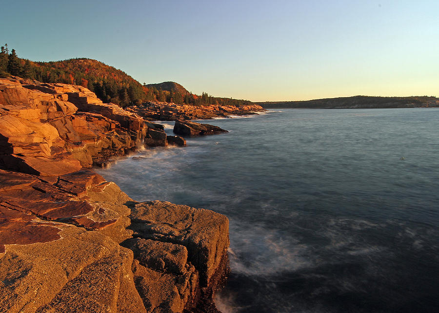 Acadia Granite Seacoast at Sunrise Photograph by Juergen Roth