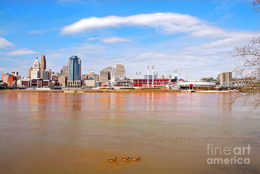 Across The Ohio River Cincinnati Ohio Photograph by Anne Kitzman - Pixels