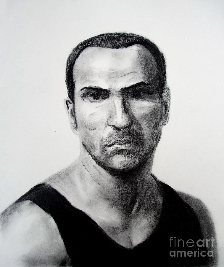 Miami Drawing - Actor Oscar Torre by Jim Fitzpatrick
