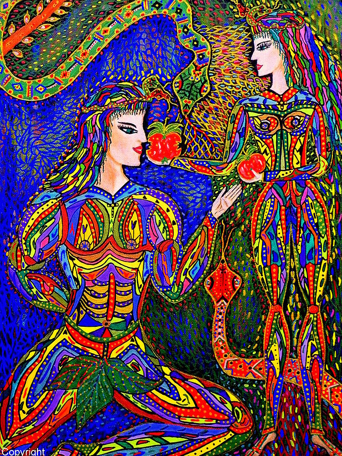 Adam And Eve Painting by Marie Schwarzer