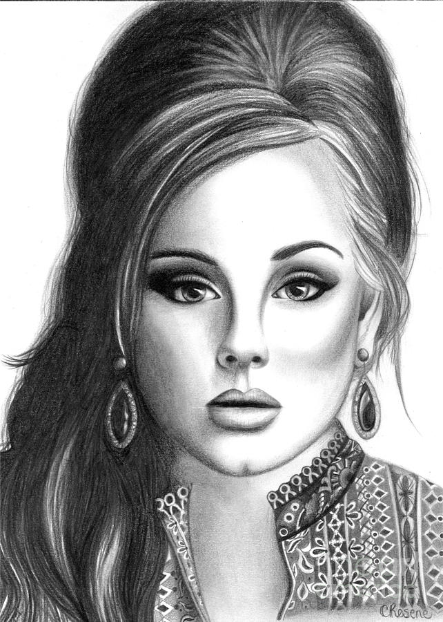 Adele Drawing by Crystal Rosene