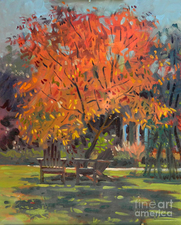 Adirondack Chairs Painting by Donald Maier
