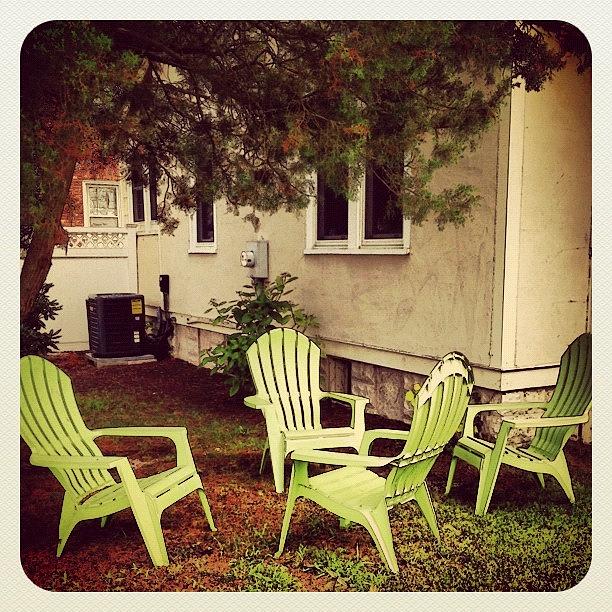 Summer Photograph - Adirondack Chairs by Kim Cafri