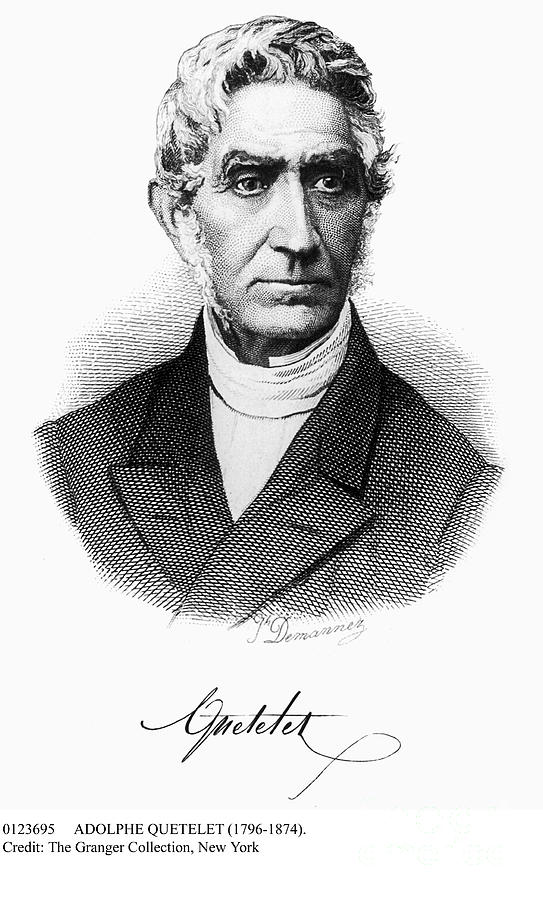 Adolphe Quetelet Drawing by Granger