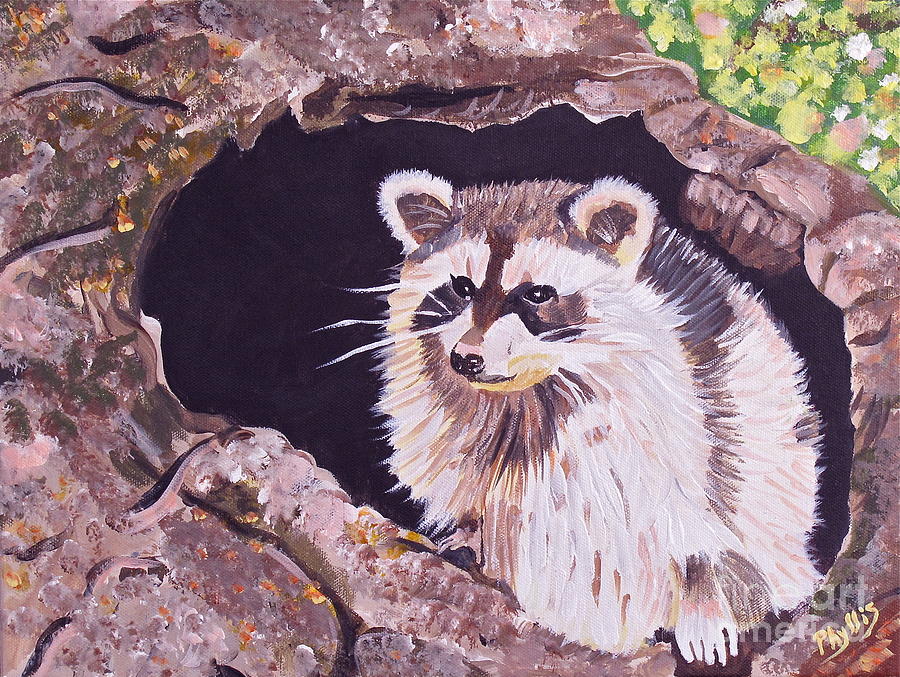 Adorable Raccoon Painting by Phyllis Kaltenbach