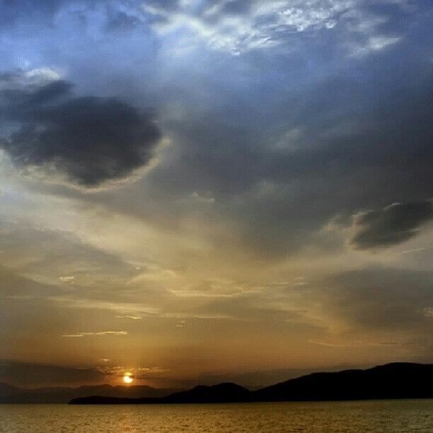 Spring Photograph - Aegean Sunset #greece #sunset #sea by Andrey Suchkov