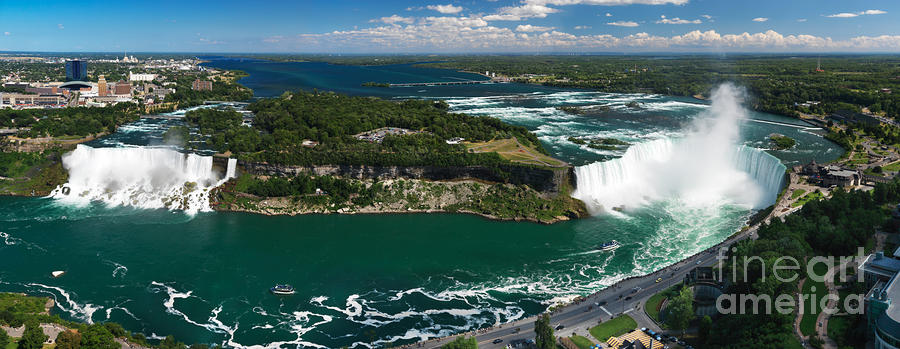 Aerial Panoramic View of Niagara Falls Photograph by Maxim Images Exquisite Prints