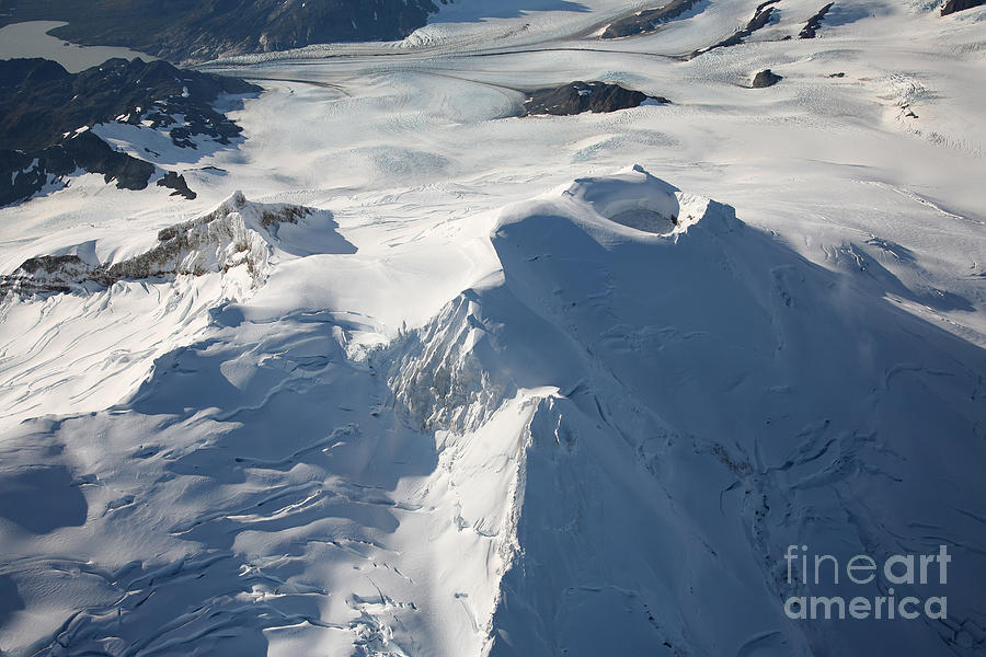 Nature Photograph - Aerial View Of Glaciated Mount Douglas by Richard Roscoe