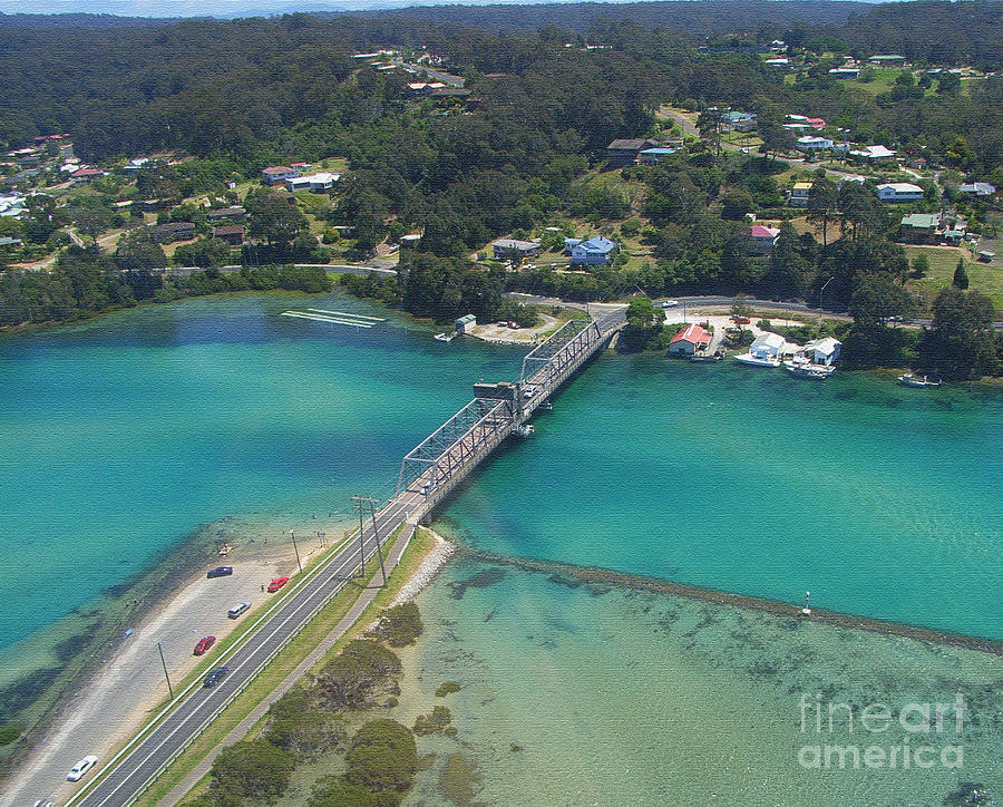 Aerial View Of Narooma Bridge And Inlet Photograph by Joanne Kocwin