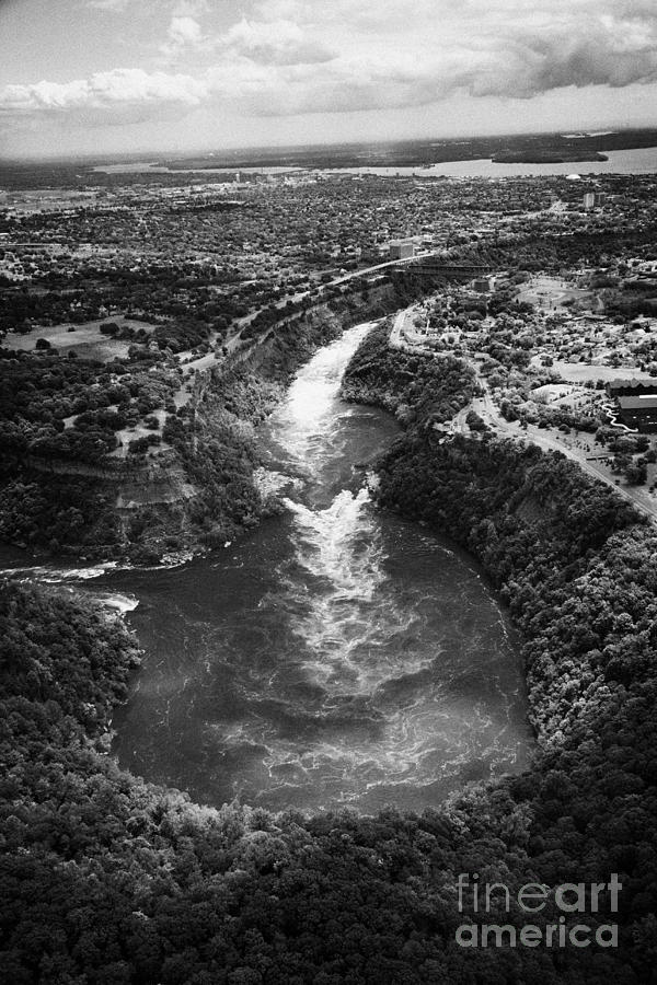 Helicopter Photograph - Aerial View Of Niagara Whirlpool And Area From Helicopter Flight Over Niagara Falls Ontario Canada by Joe Fox