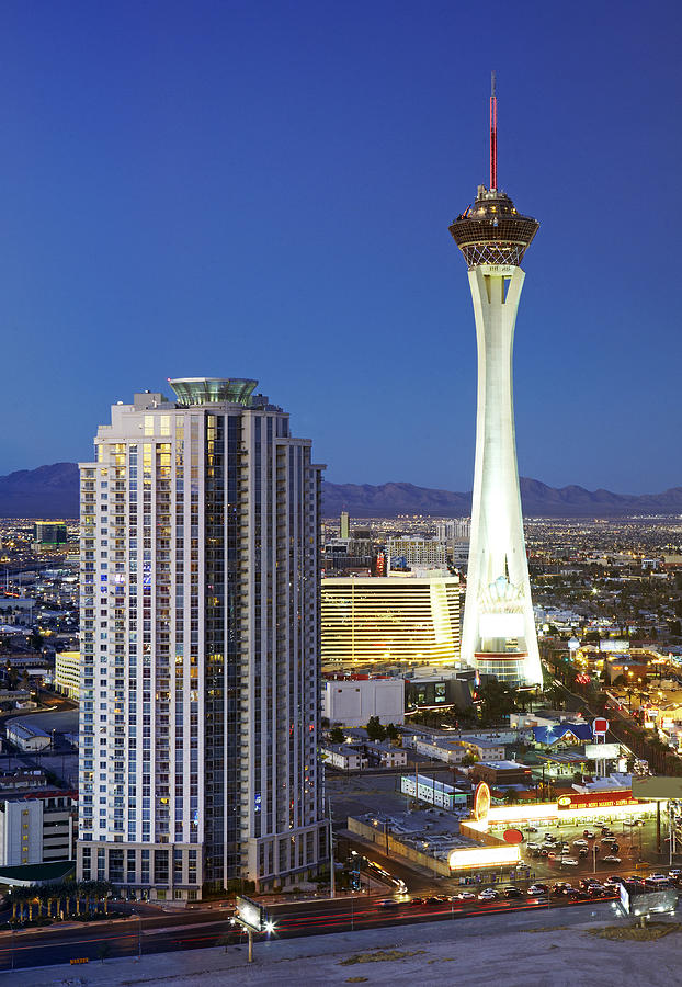 Aerial View Of Stratosphere Tower Photograph by Allan Baxter