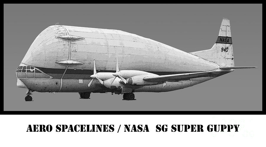 Aero Spacelines Super Guppy Drawing Photograph by Tim Mulina