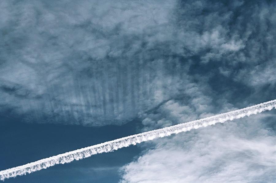 Airplane Photograph - Aeroplane Contrail by Laurent Laveder
