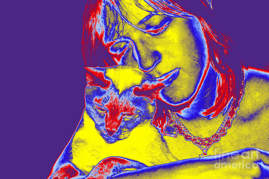 Affectionate Teen And Cat 2 Digital Photograph by Susan Stevenson