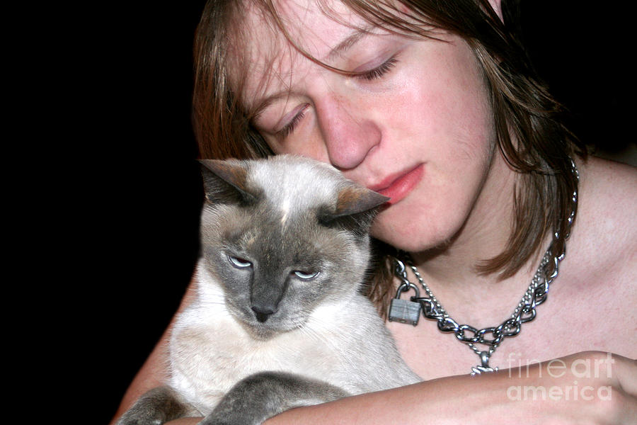 Affectionate Teen And Cat 2 Photograph by Susan Stevenson