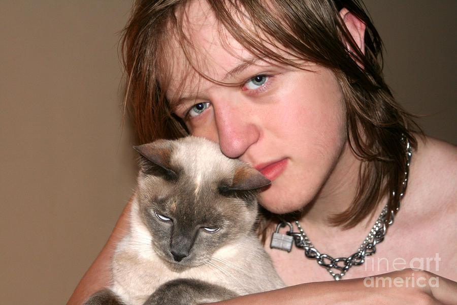 Affectionate Teen And Cat Photograph by Susan Stevenson