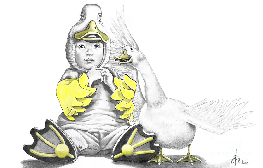 Aflac Baby Duck Drawing by Murphy Elliott Fine Art America