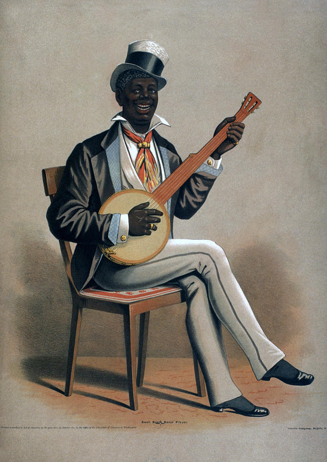 Music Photograph - African American Man Playing The Banjo by Everett