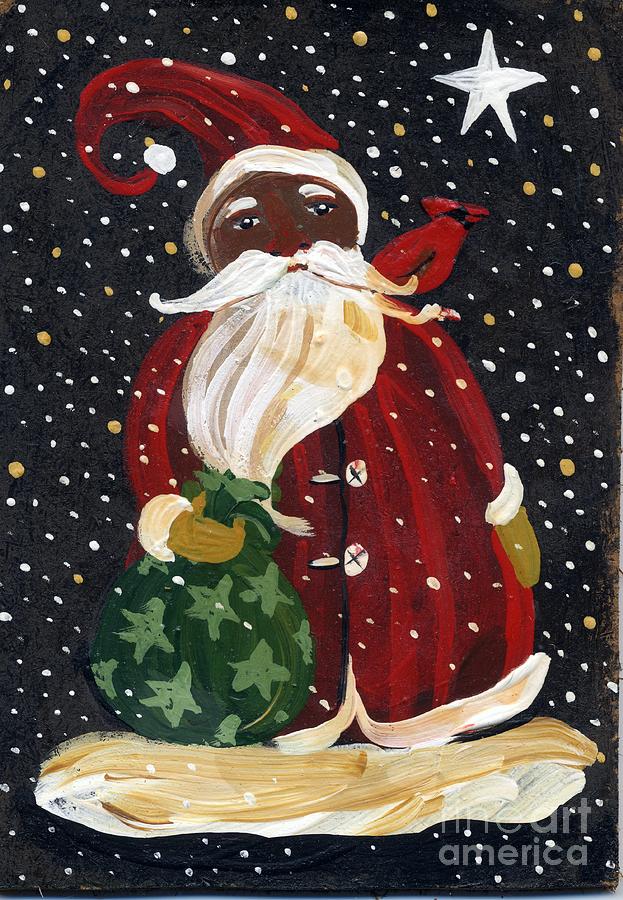 African American Santa Claus Painting by Follow Themoonart | Fine Art