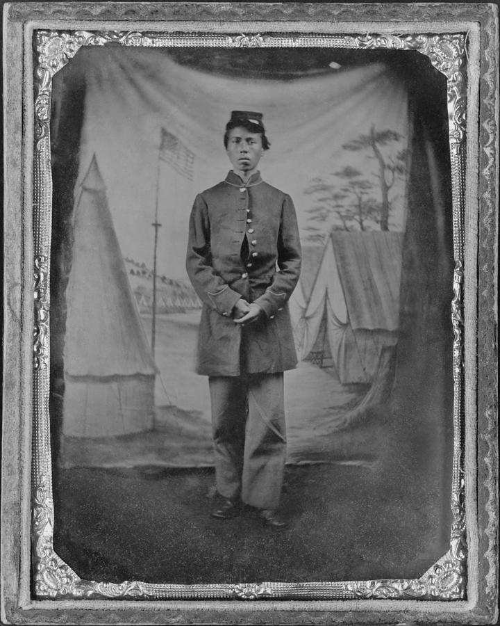 African American Soldier Posed In Front Photograph by Everett | Fine