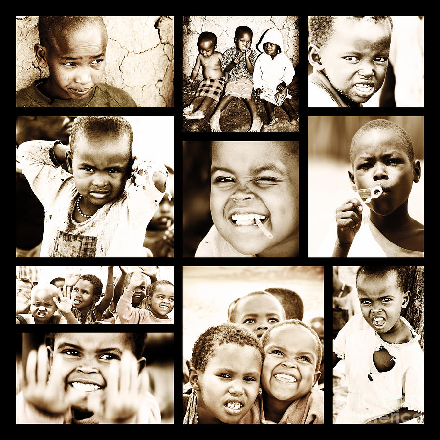 African Children Collage Photograph by Anna Om