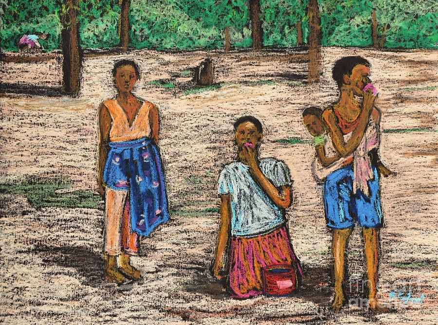 African Children Pastel by Reb Frost