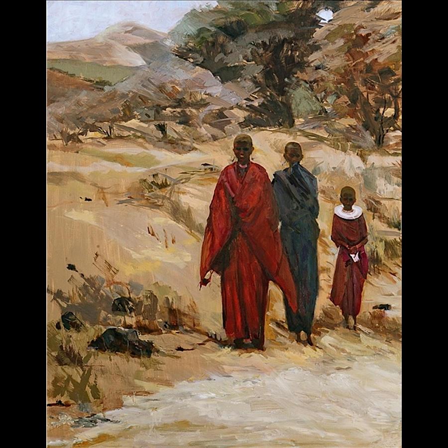 Figurative Painting - African Girls by Joyce Snyder