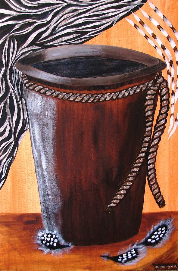 Feather Painting - African Pot 2941 by Jessie Meier