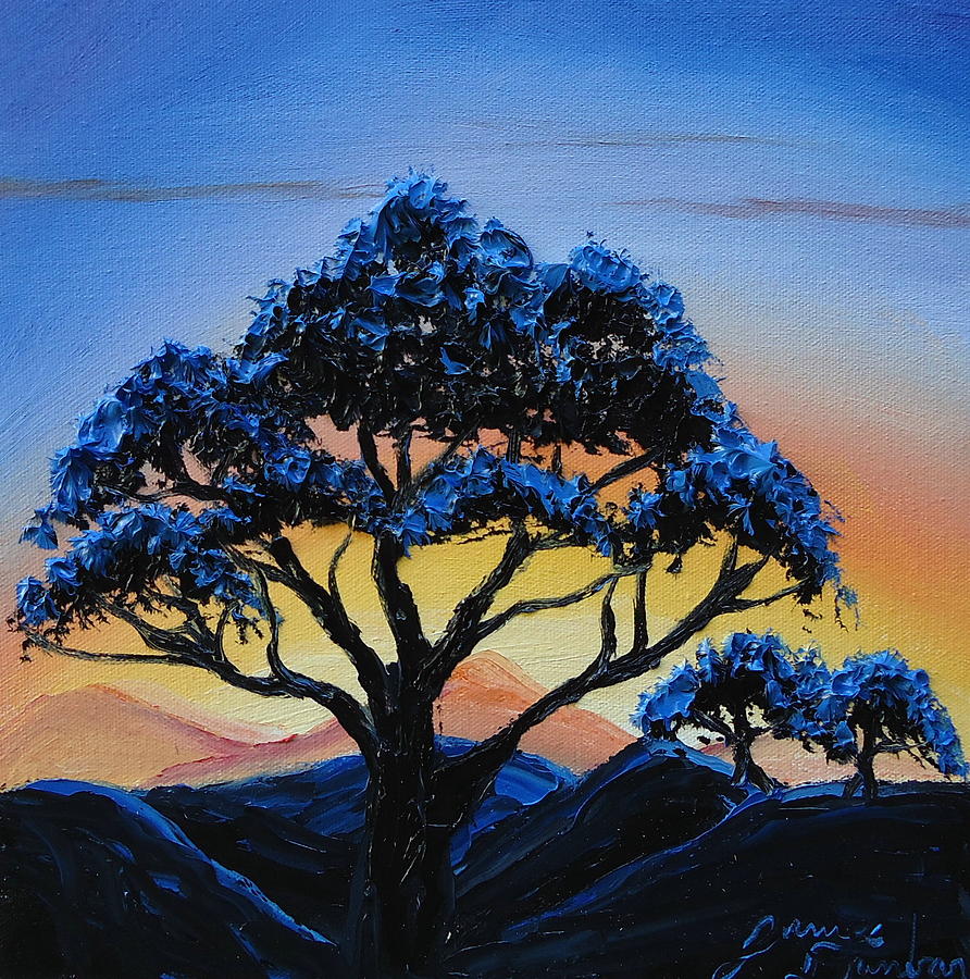 African Tree Sunset 3 Painting by Dunbar's Modern Art