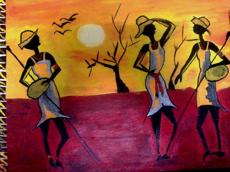 african tribal man painting