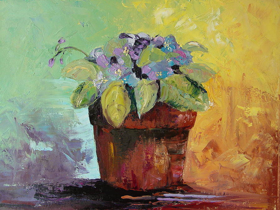 African Violet Painting by Carol Berning