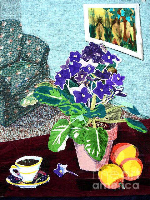 Flower Mixed Media - African Violets  For My Valentine by Drina Fried
