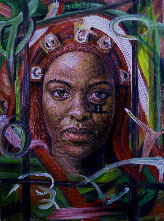 London Painting - African woman by Edward Ofosu