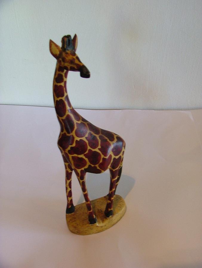 African Wooden Sculpture of a Giraffe Sculpture by Colleen Daniel - Fine  Art America