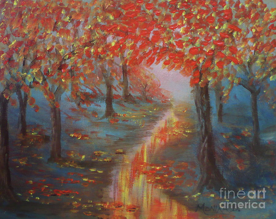 After The Rain In Autumn Painting by Monika Shepherdson