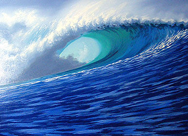 Surf Painting - Afternoon Blue by Trey Surtees