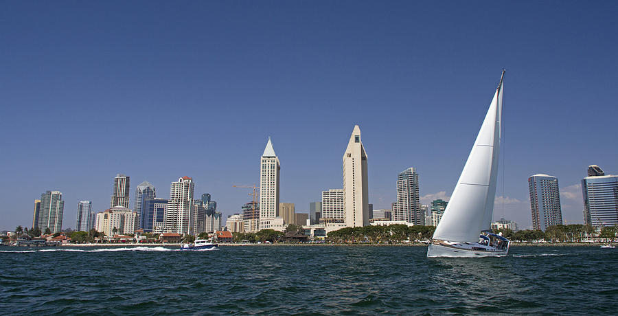 San Diego Skyline Photograph - Afternoon on San Diego Bay by Orlando Guiang