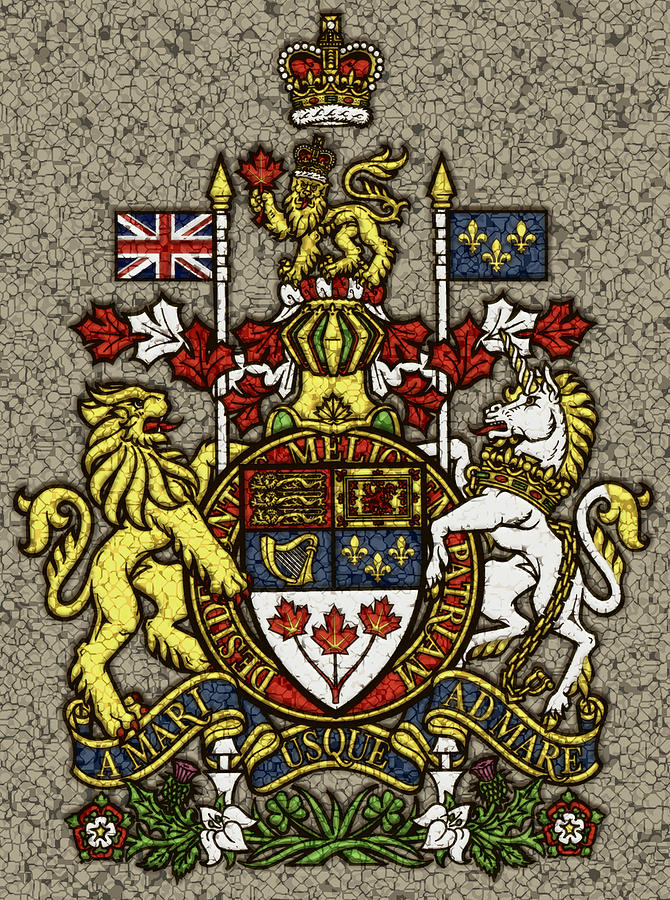 Aged And Cracked Canada Coat Of Arms Photograph