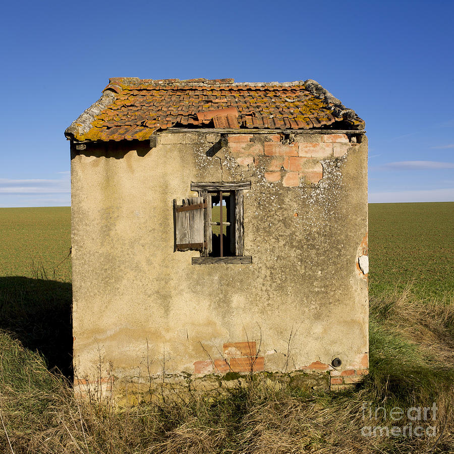 Cabin Photograph - Aged hut in Auvergne. France by Bernard Jaubert