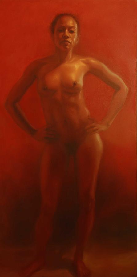 Female Nude Painting - Aggressive by Emily Lounsbury