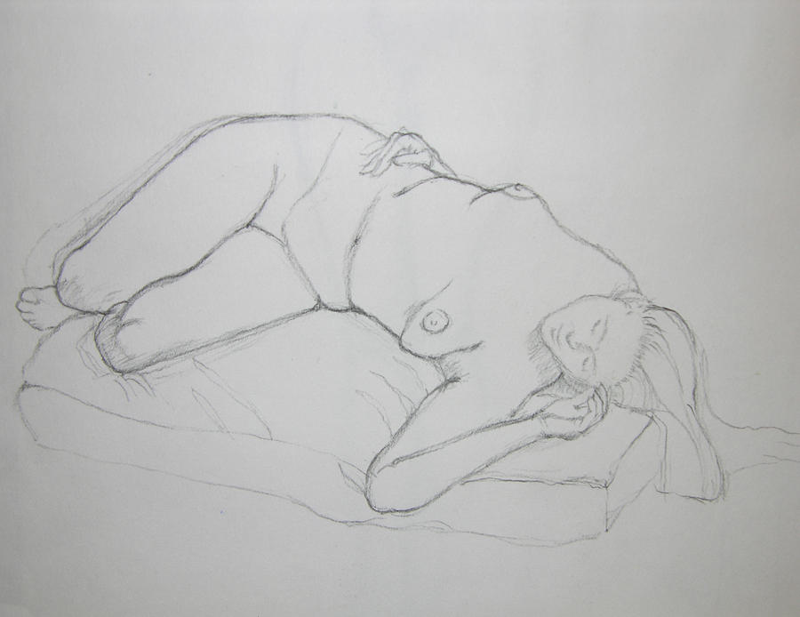 Nude Drawing - Agni Sketch by Karen Agni-Kratzer