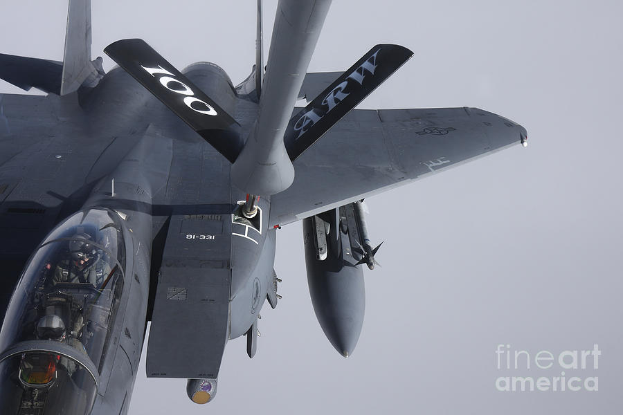 Air Refueling A F-15e Strike Eagle Photograph by Daniel Karlsson
